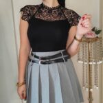 Falda Cinturones Gris