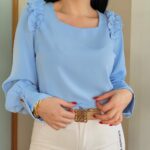 Blusa Azul Bebe Volantes