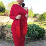 Vestido c/Estola Rojo