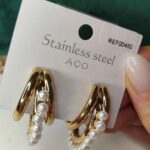 Pendientes Aros y Perlas Dorado