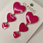 Pendientes Corazones Fucsia