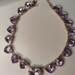 Collar Strass Corazones Lila