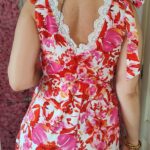 Vestido Espalda Bordada Rosa