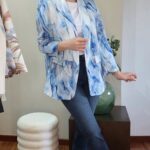 Americana estampada marmol azul